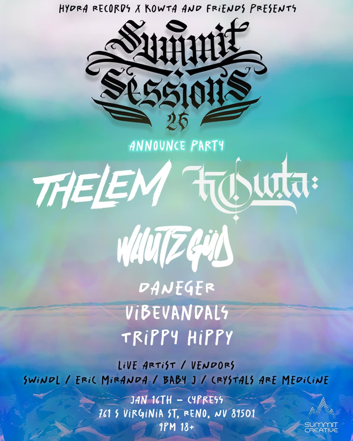 Reno Pre-Party w/ Thelem flyer